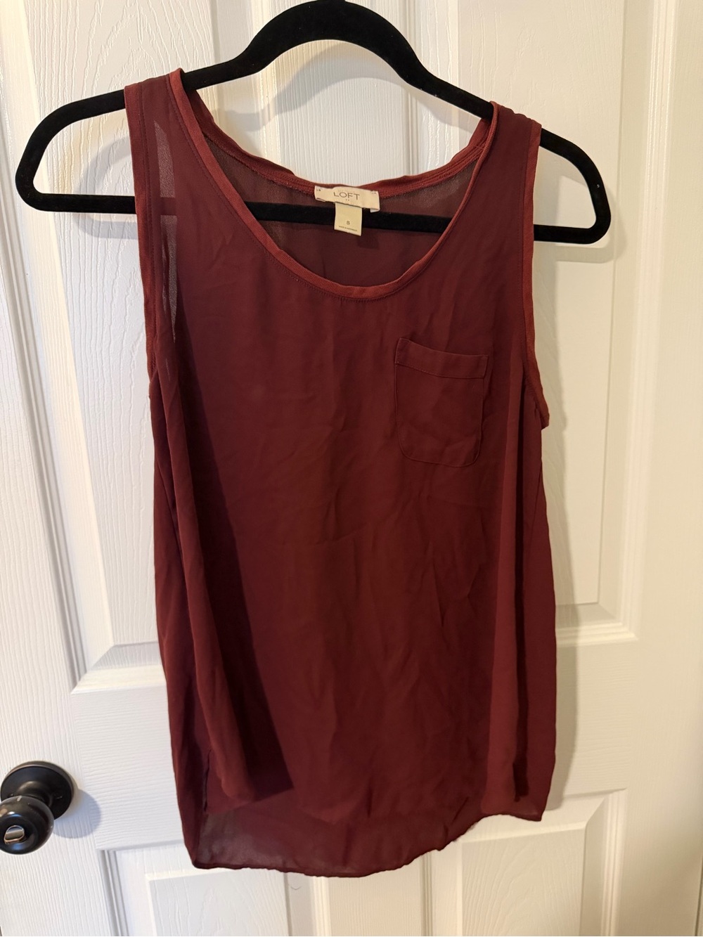 LOFT Sleeveless Pocket Tank in Deep Wine